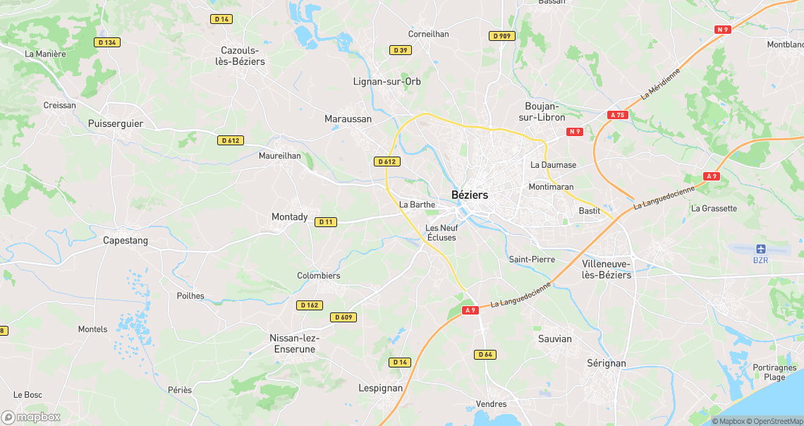 Localisation de la voiture à Béziers