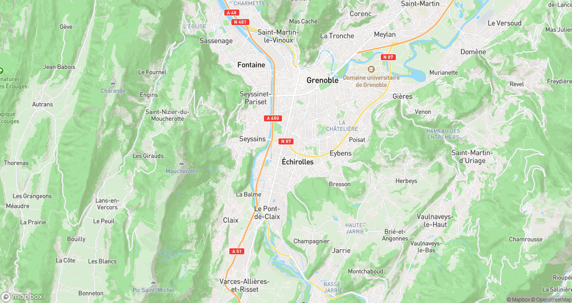 Localisation de la voiture à Échirolles