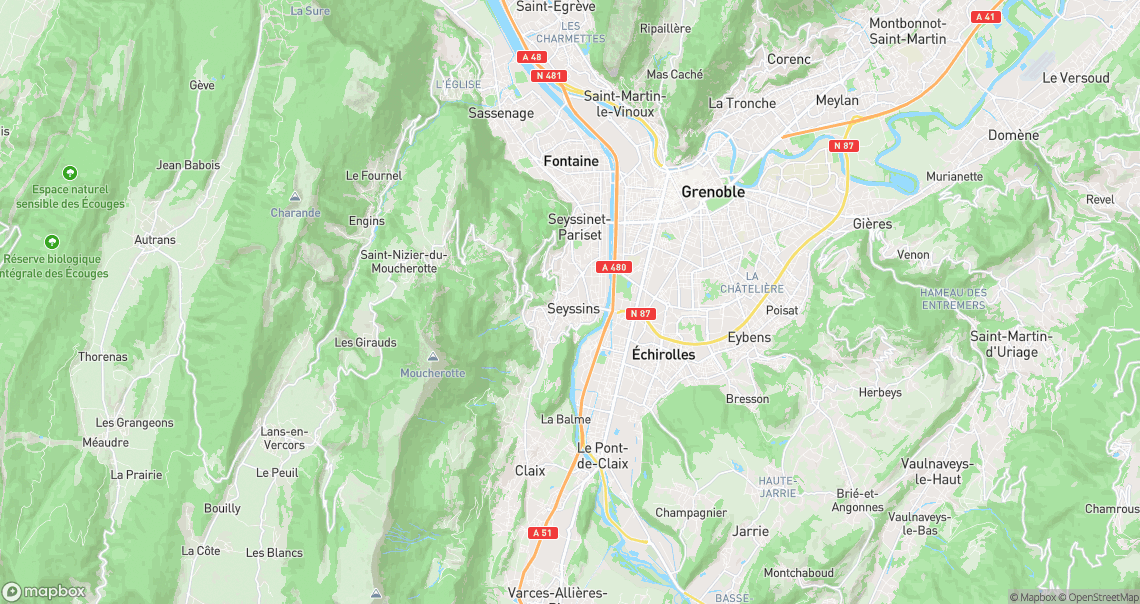 Localisation de la voiture à Seyssins