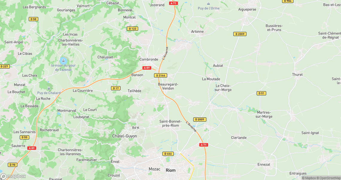 Localisation de la voiture à Beauregard-Vendon