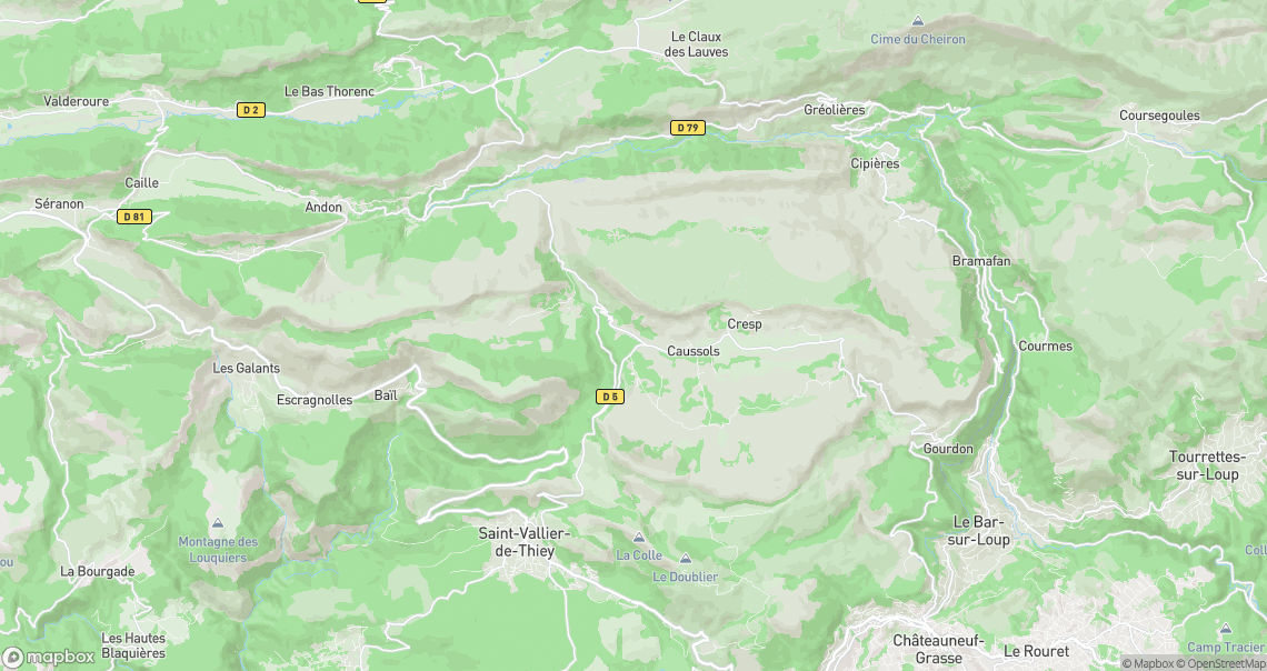 Localisation de la voiture à Caussols
