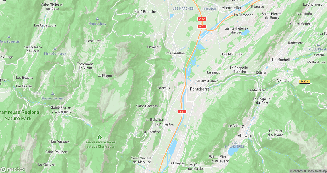 Localisation de la voiture à Barraux