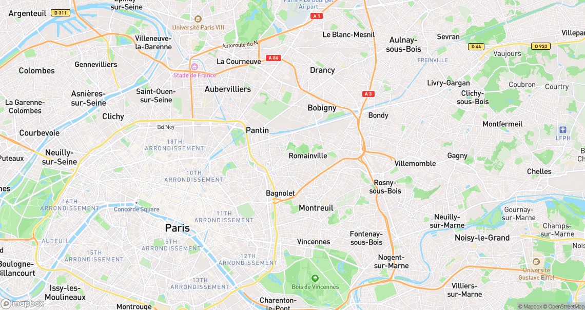 Localisation de la voiture à Les Lilas