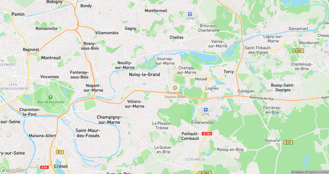 Localisation de la voiture à Noisy-le-Grand