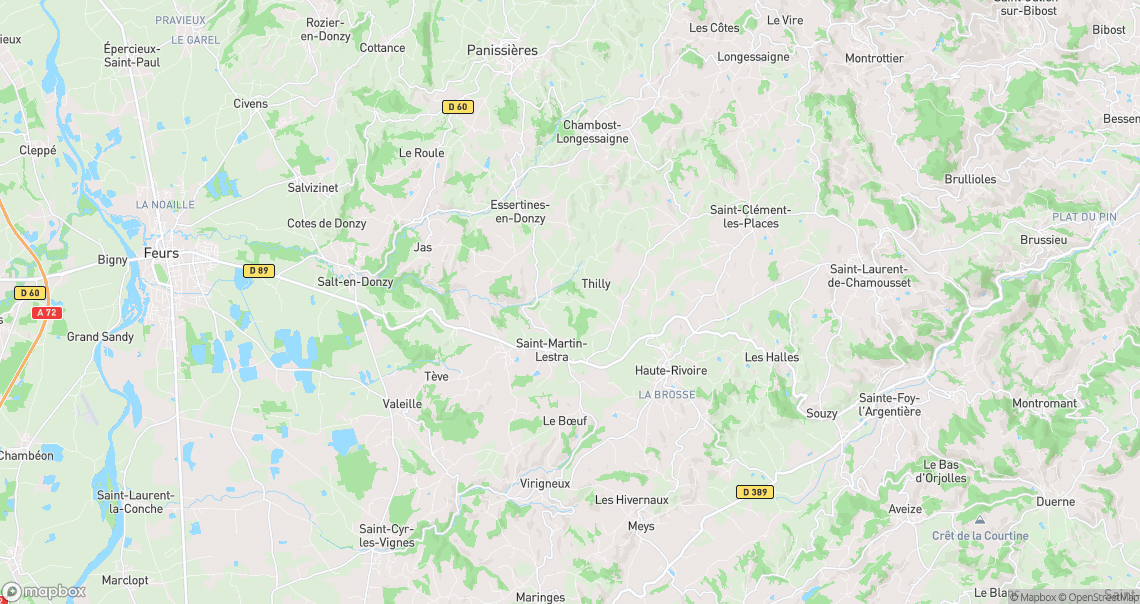 Localisation de la voiture à Saint-Martin-Lestra