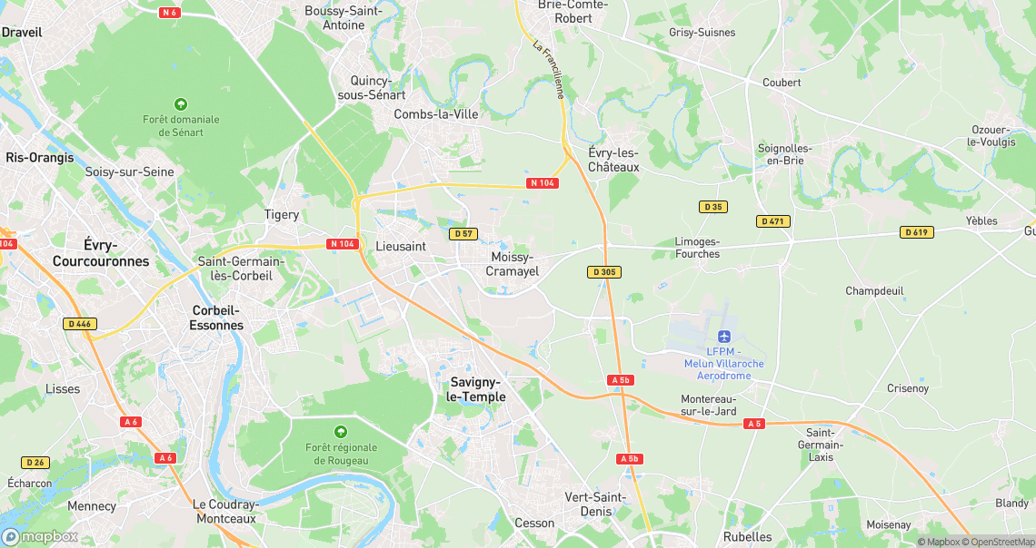 Localisation de la voiture à Moissy-Cramayel