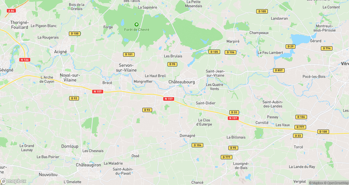 Localisation de la voiture à Châteaubourg