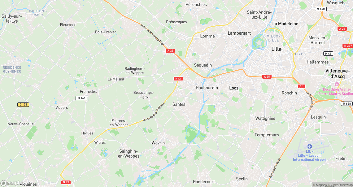 Localisation de la voiture à Hallennes-lez-Haubourdin