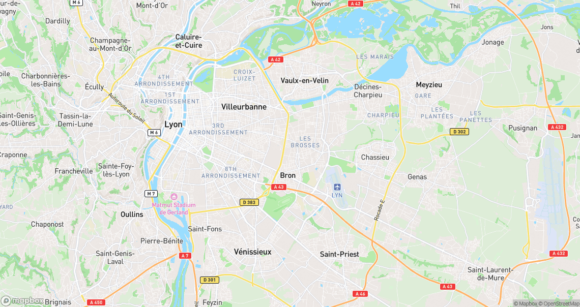 Localisation de la voiture à Bron