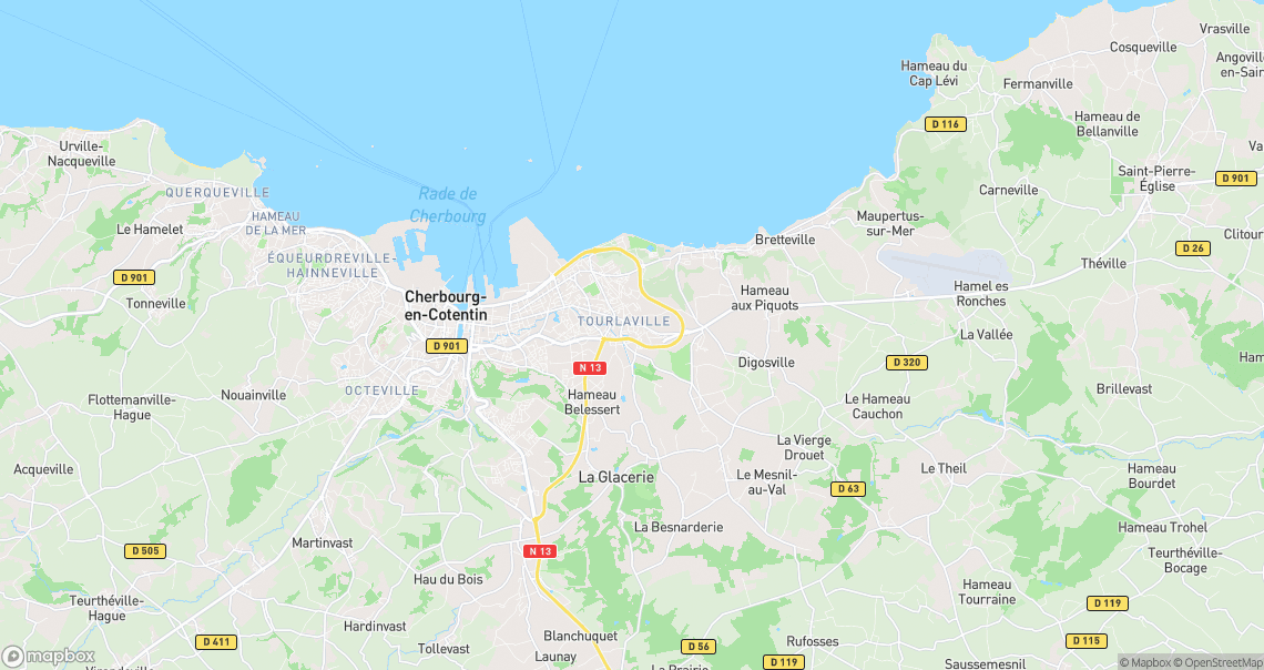 Localisation de la voiture à Cherbourg-en-Cotentin