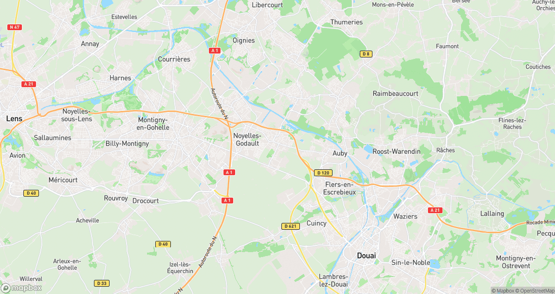 Localisation de la voiture à Courcelles-lès-Lens