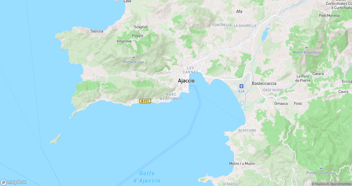 Localisation de la voiture à Ajaccio
