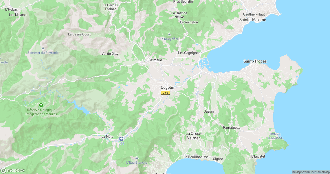 Localisation de la voiture à Cogolin