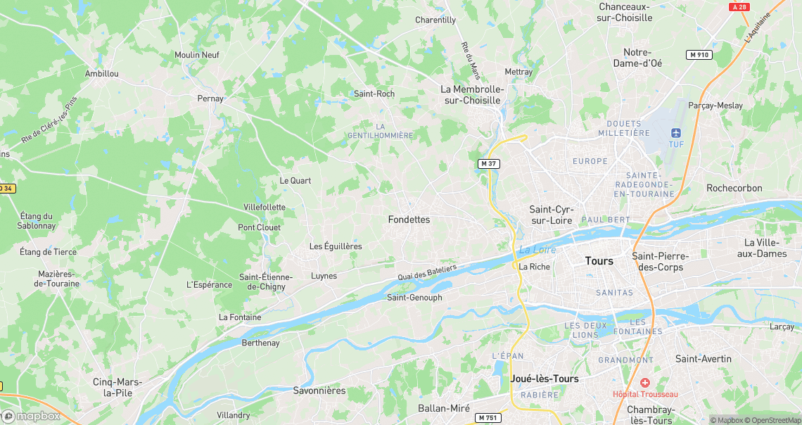 Localisation de la voiture à Fondettes