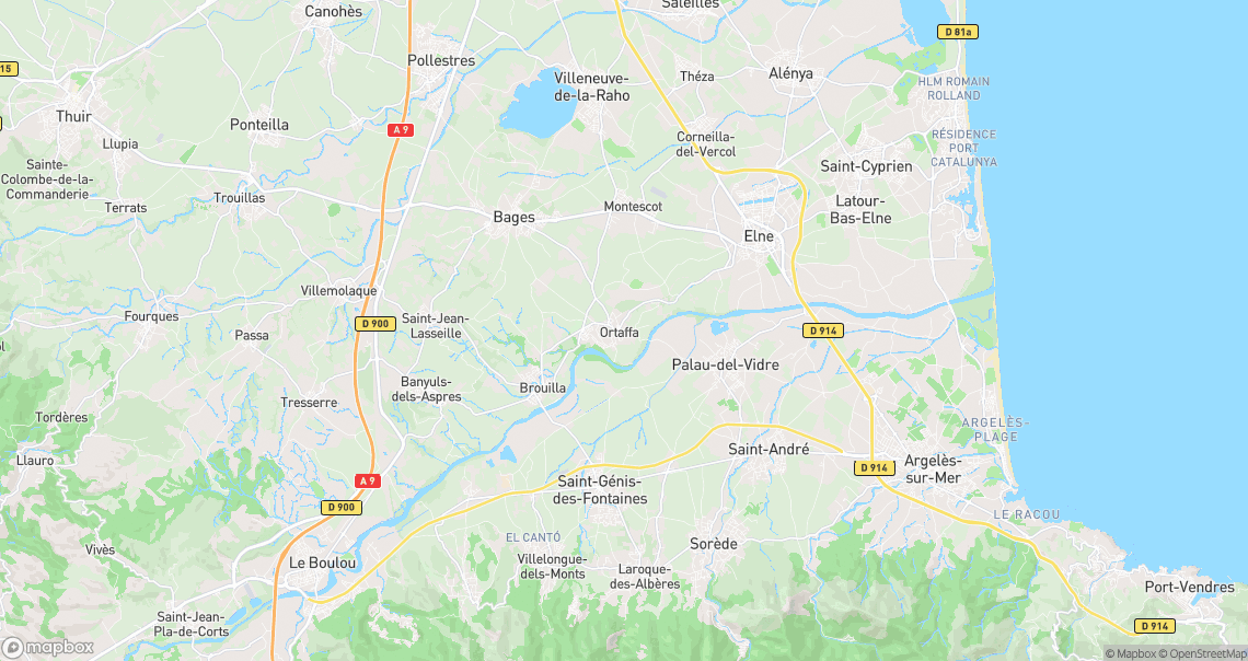 Localisation de la voiture à Ortaffa