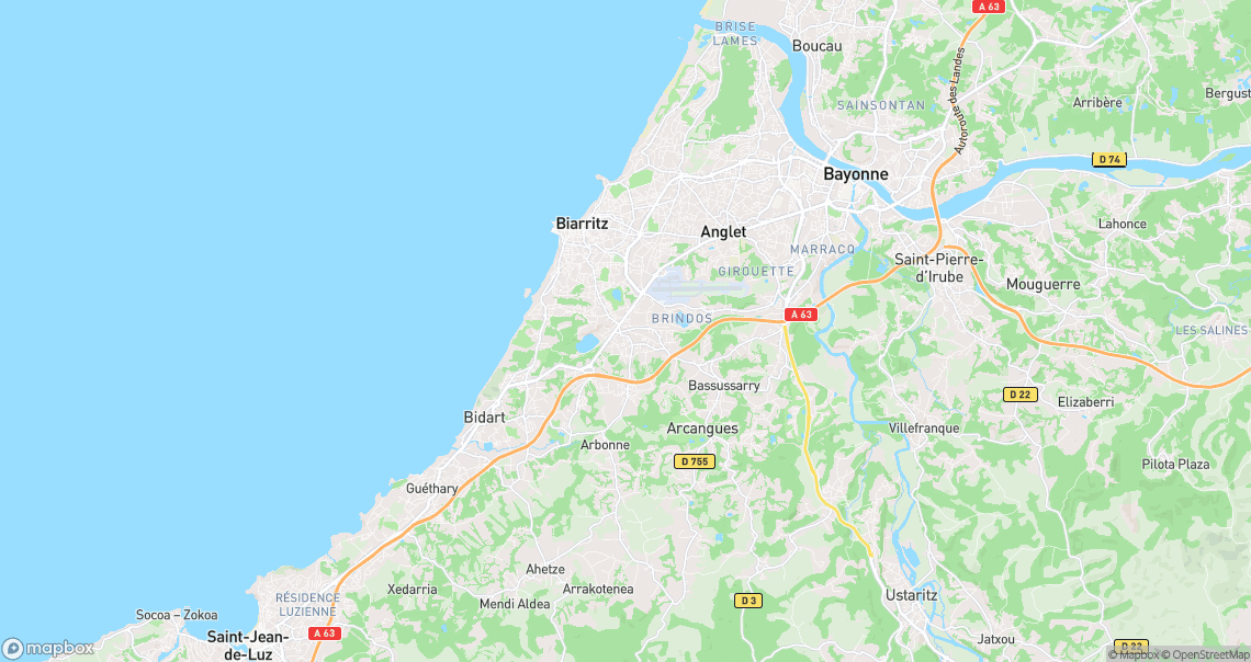 Localisation de la voiture à Biarritz