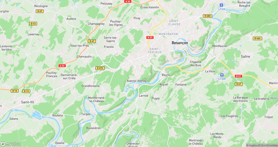 Localisation de la voiture à Avanne-Aveney