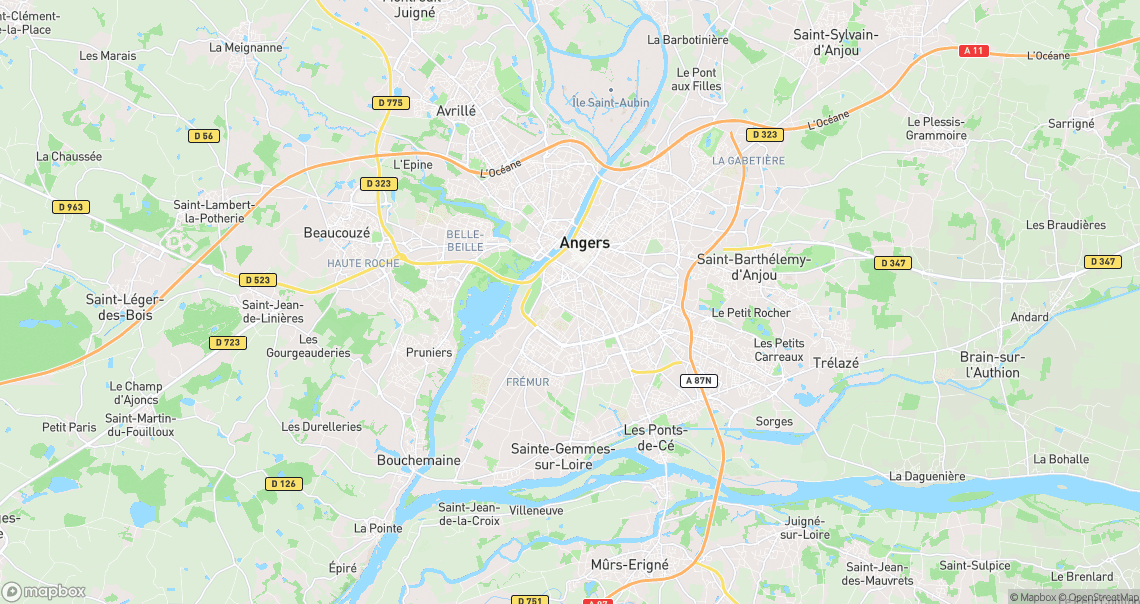 Localisation de la voiture à Angers