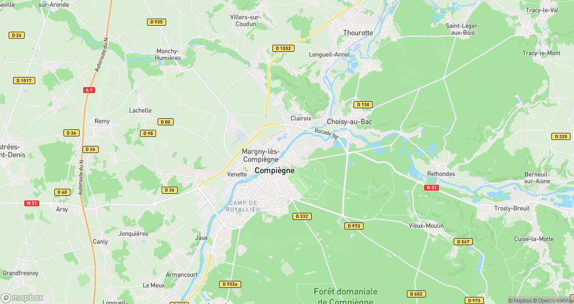 Localisation de la voiture à Compiègne
