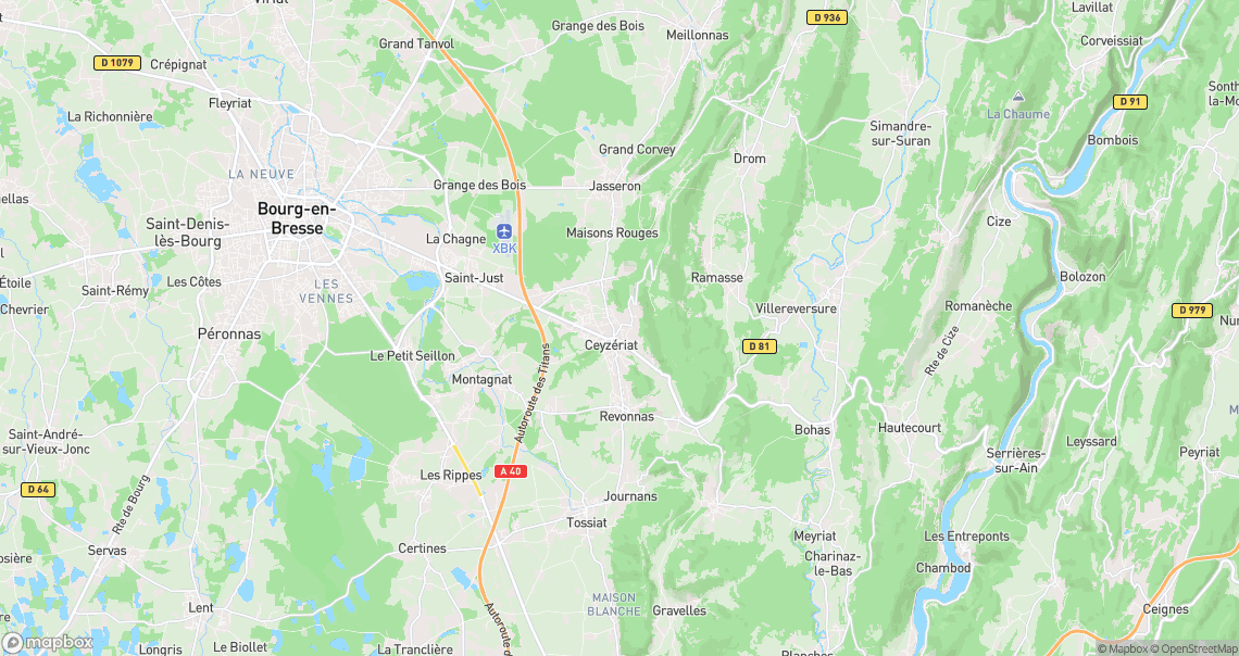 Localisation de la voiture à Ceyzériat