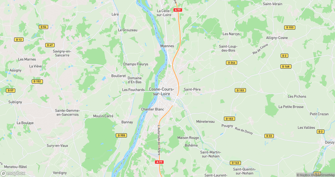 Localisation de la voiture à Cosne-Cours-sur-Loire