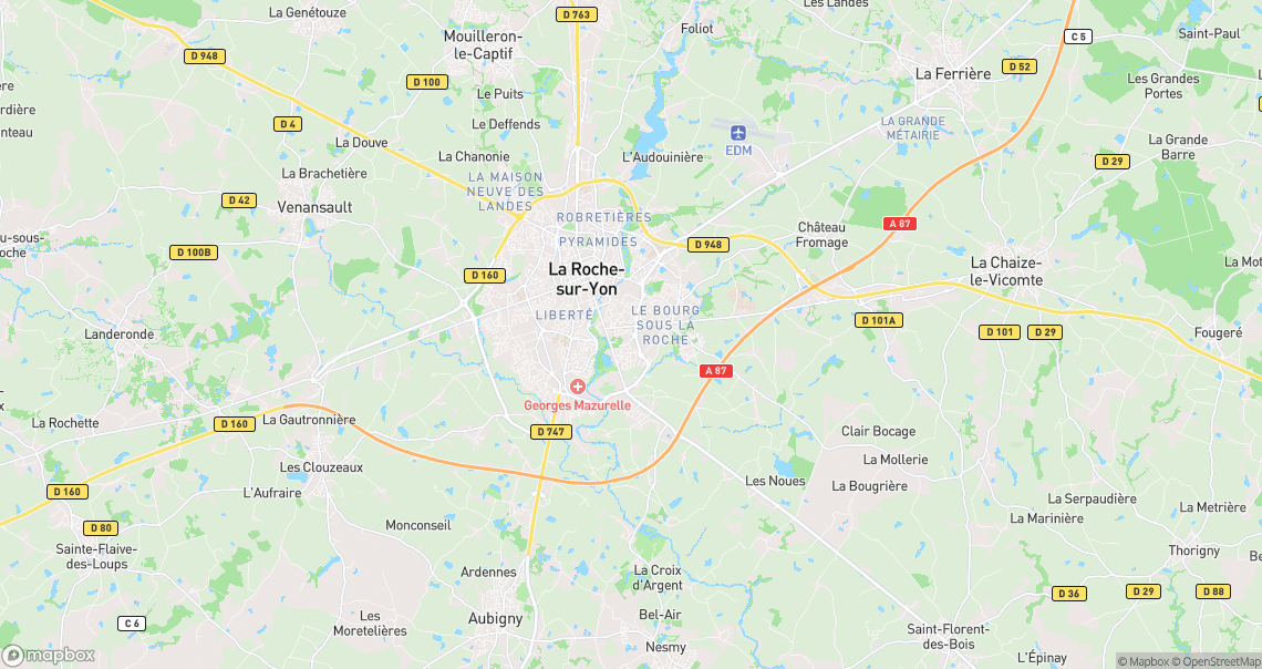 Localisation de la voiture à La Roche-sur-Yon