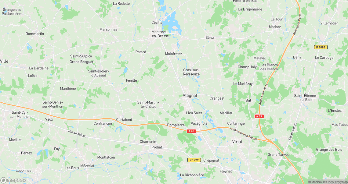 Localisation de la voiture à Attignat
