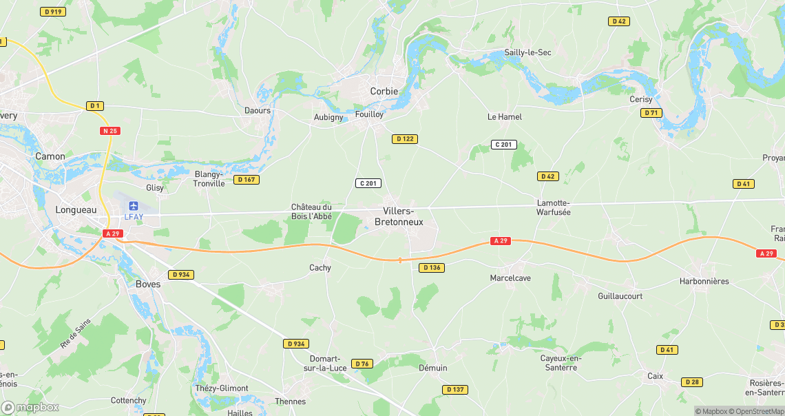 Localisation de la voiture à Villers-Bretonneux