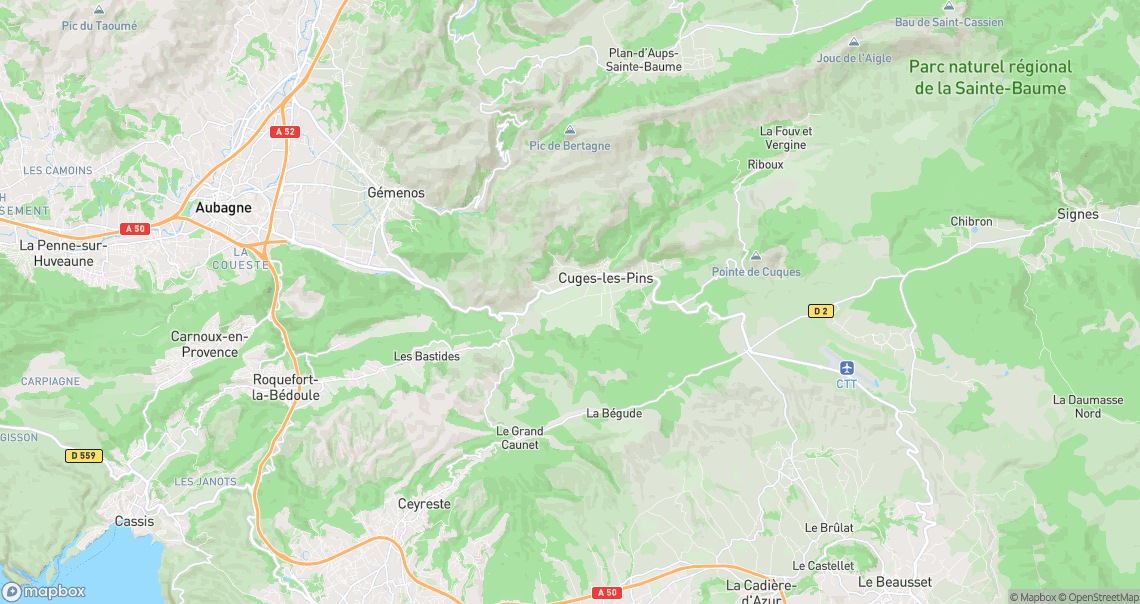 Localisation de la voiture à Cuges-les-Pins
