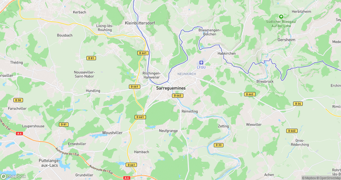 Localisation de la voiture à Sarreguemines