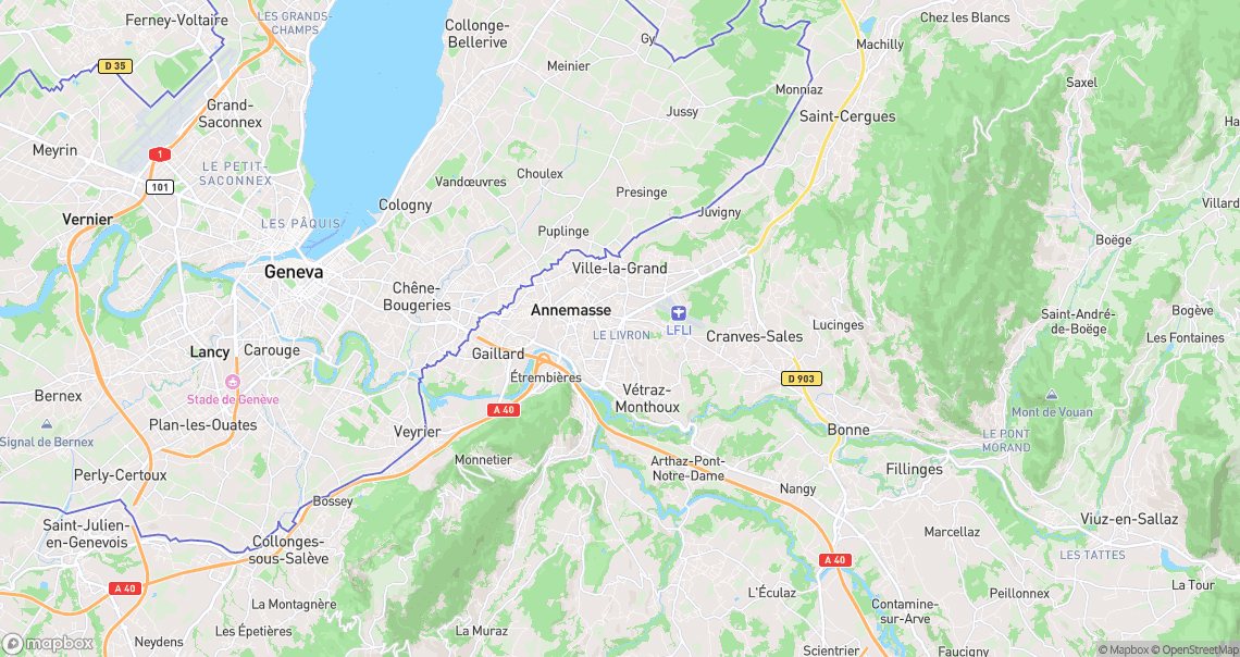 Localisation de la voiture à Annemasse