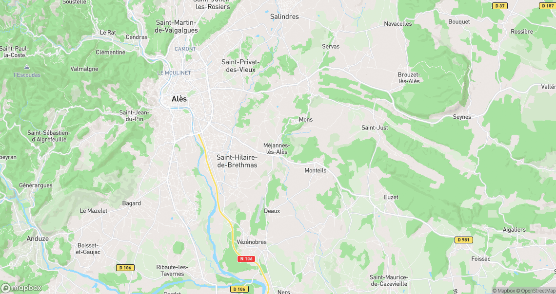 Localisation de la voiture à Méjannes-lès-Alès