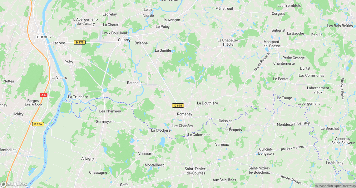 Localisation de la voiture à Romenay