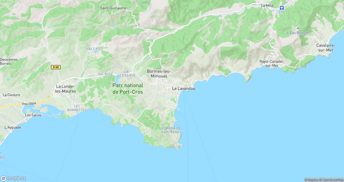 Localisation de la voiture à Le Lavandou