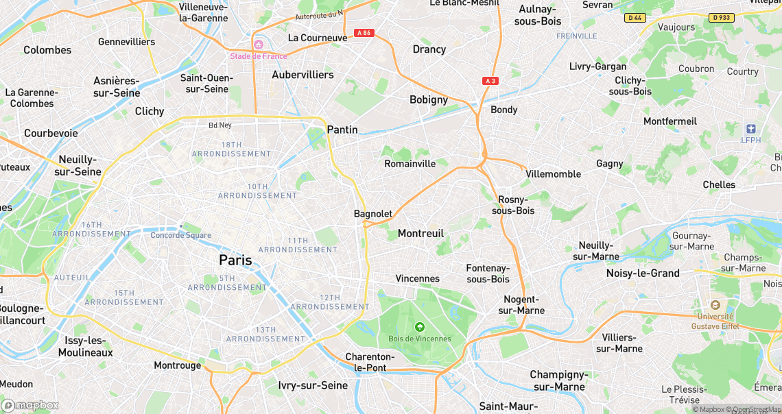 Localisation de la voiture à Bagnolet