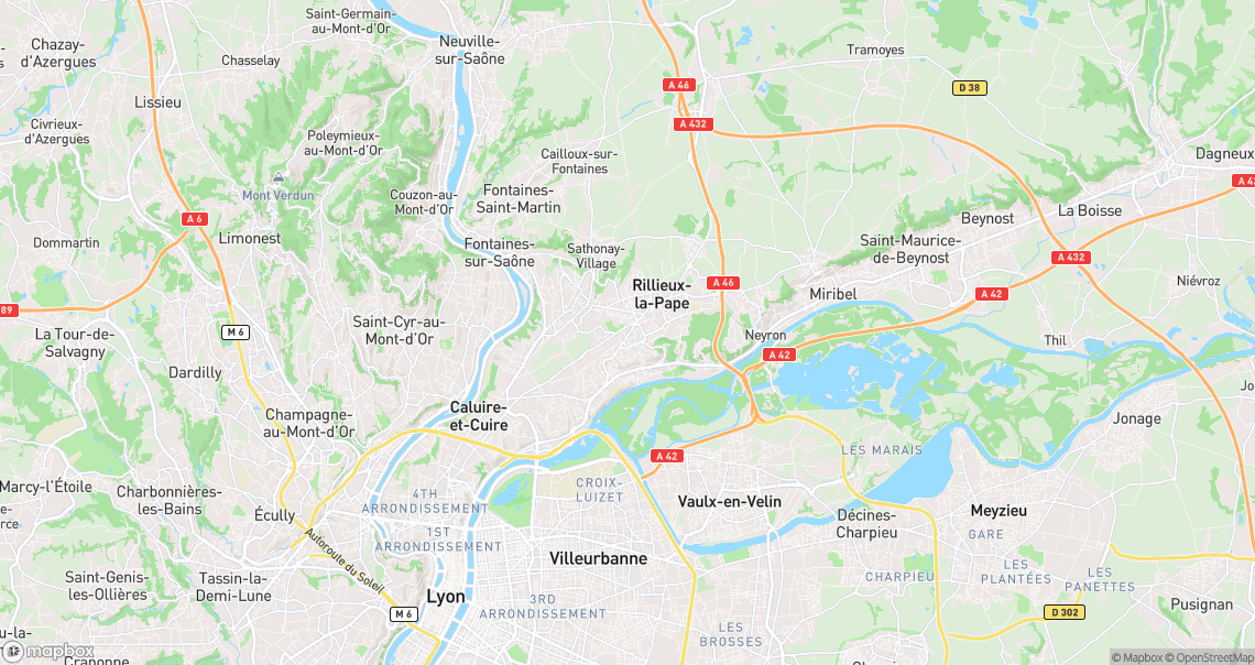 Localisation de la voiture à Rillieux-la-Pape