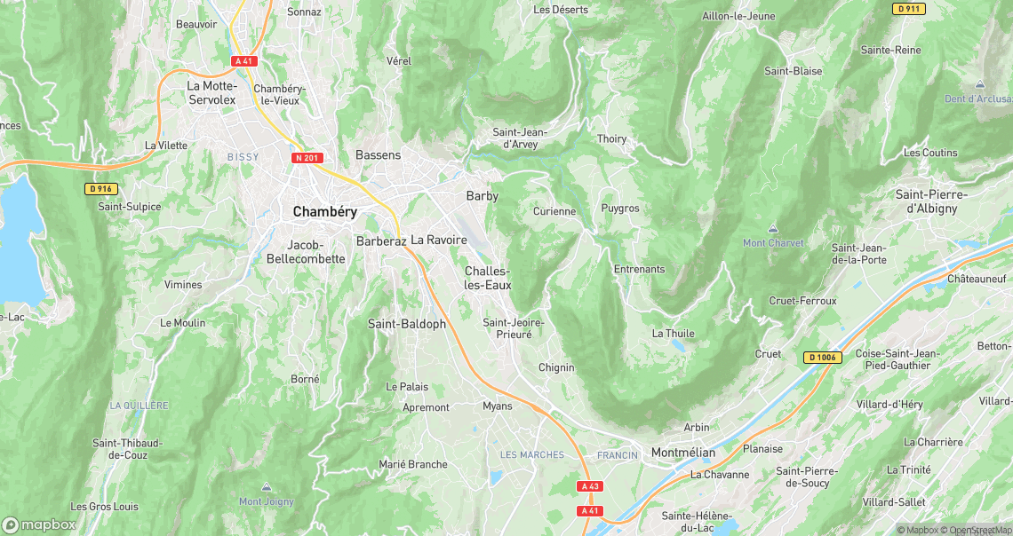 Localisation de la voiture à Challes-les-Eaux