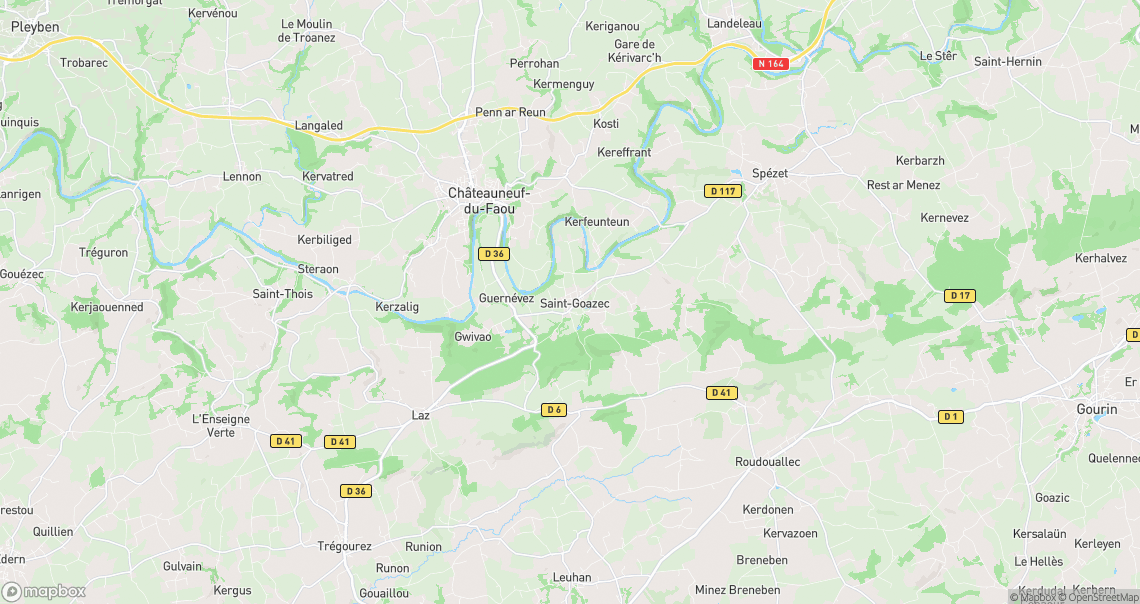 Localisation de la voiture à Saint-Goazec