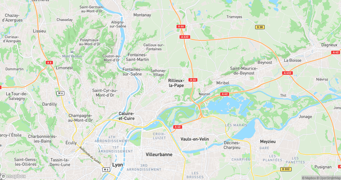 Localisation de la voiture à Rillieux-la-Pape