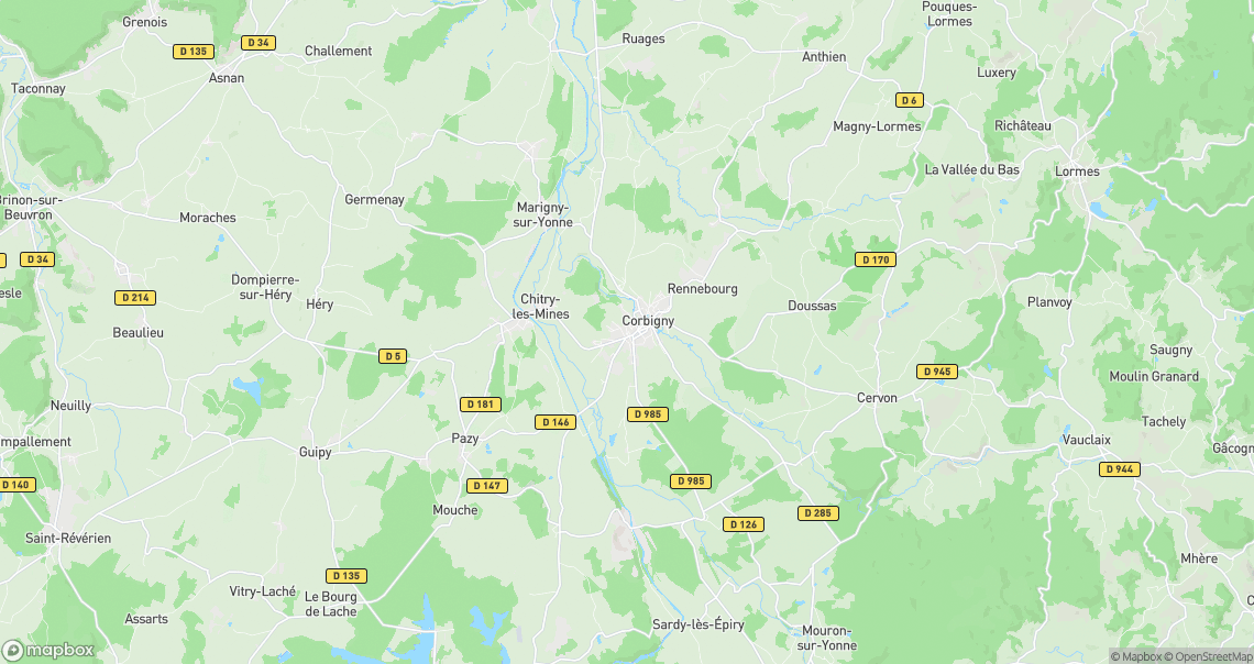 Localisation de la voiture à Corbigny
