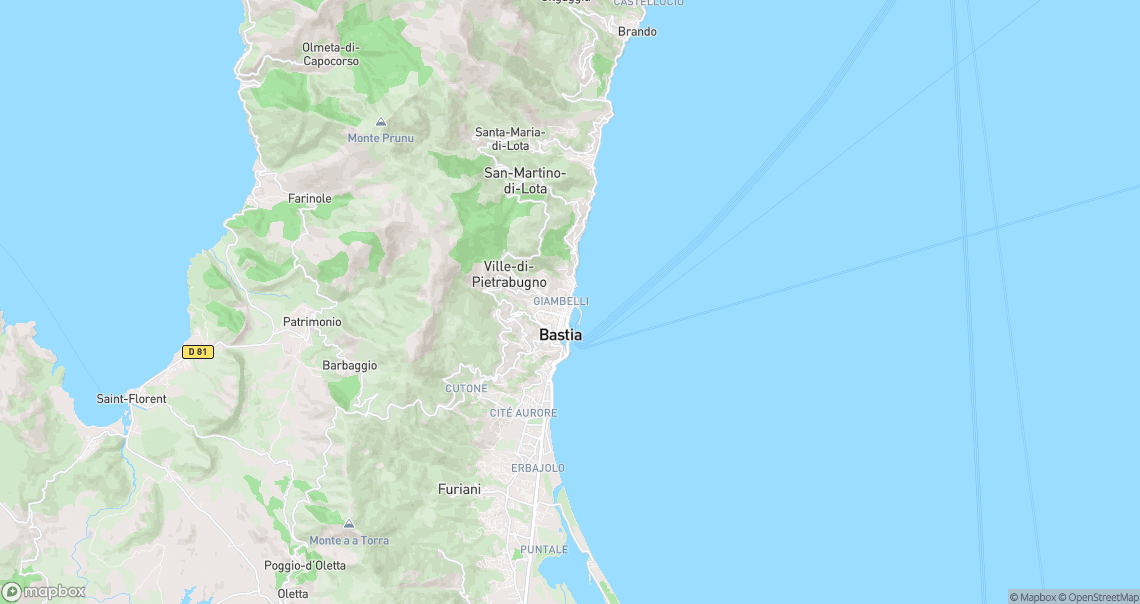 Localisation de la voiture à Bastia