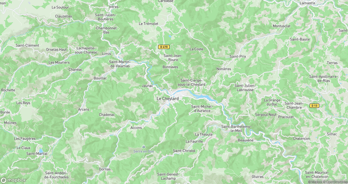 Localisation de la voiture à Le Cheylard