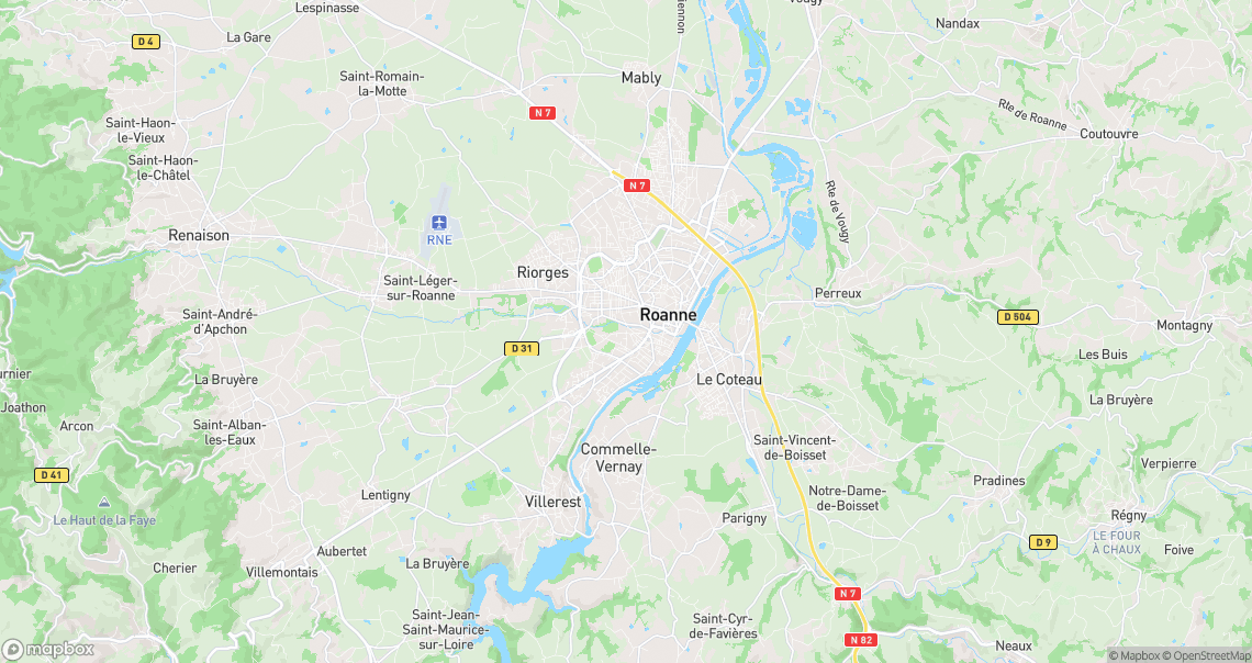 Localisation de la voiture à Roanne