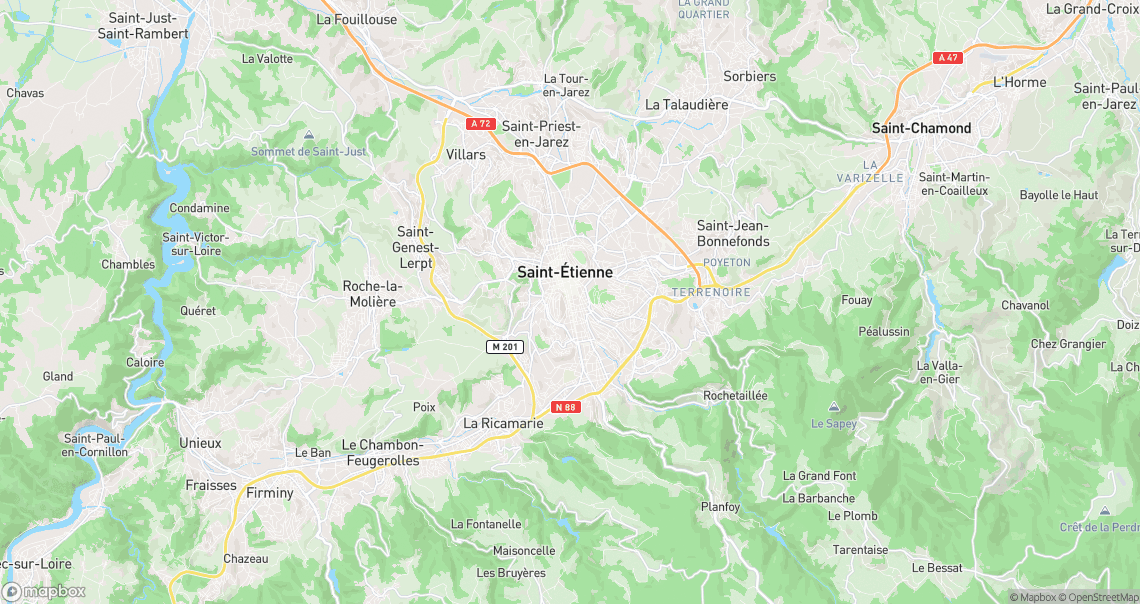 Localisation de la voiture à Saint-Étienne