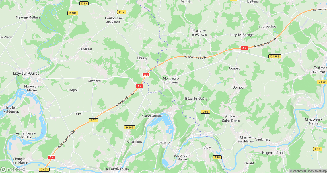 Localisation de la voiture à Montreuil-aux-Lions