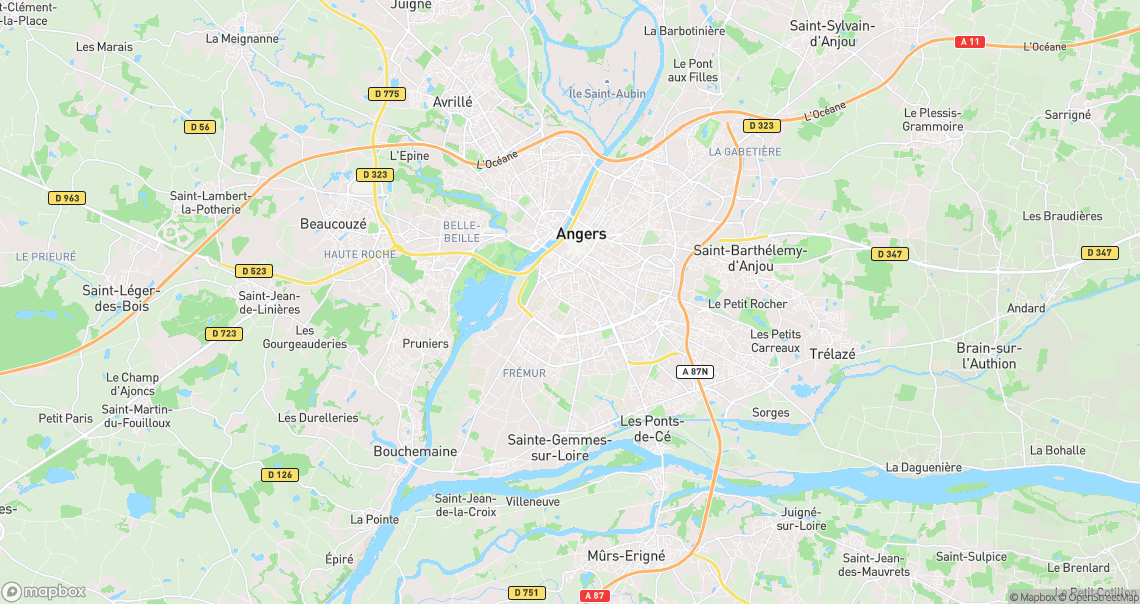 Localisation de la voiture à Angers