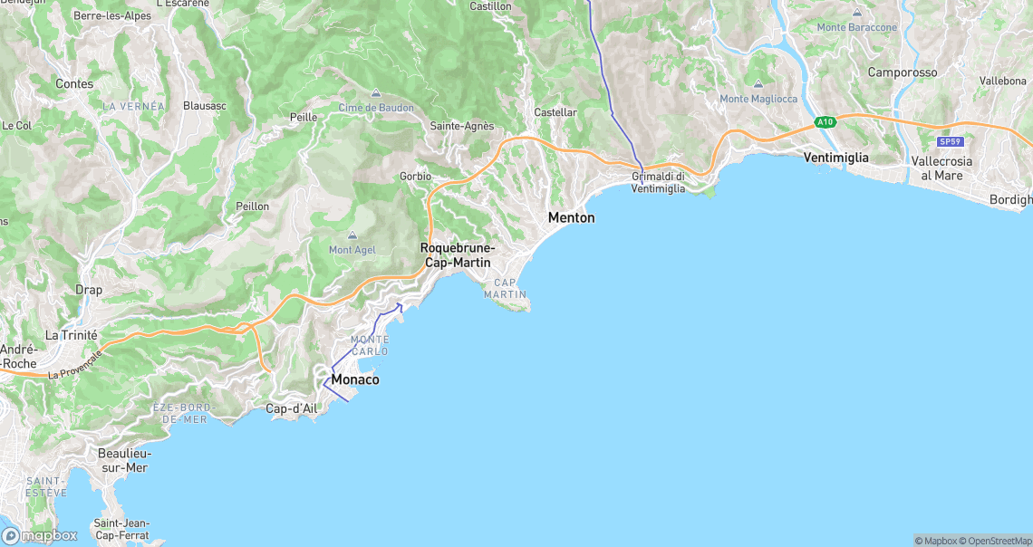 Localisation de la voiture à Roquebrune-Cap-Martin