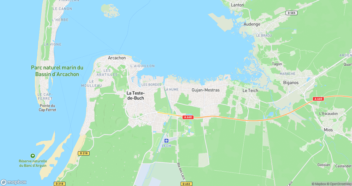 Localisation de la voiture à Gujan-Mestras