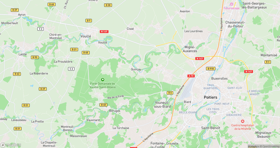 Localisation de la voiture à Quinçay