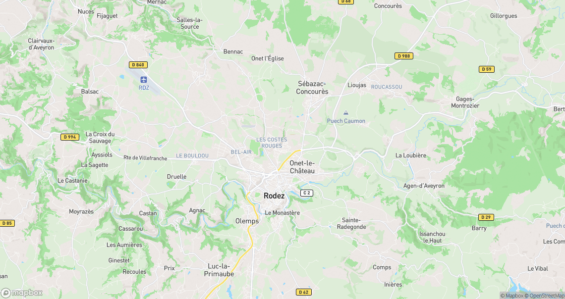 Localisation de la voiture à Onet-le-Château